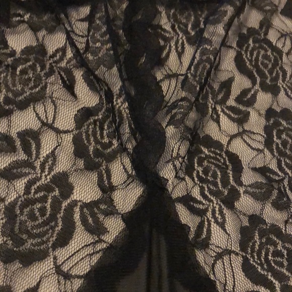 LAST ONE‼️Sexy Black High Sheer Rose Lace Babydoll - Picture 6 of 7